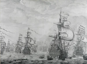 De verovering van de Royal Prince tijdens de Vierdaagse Zeeslag, 1666 door Willem van de Velde de Oude